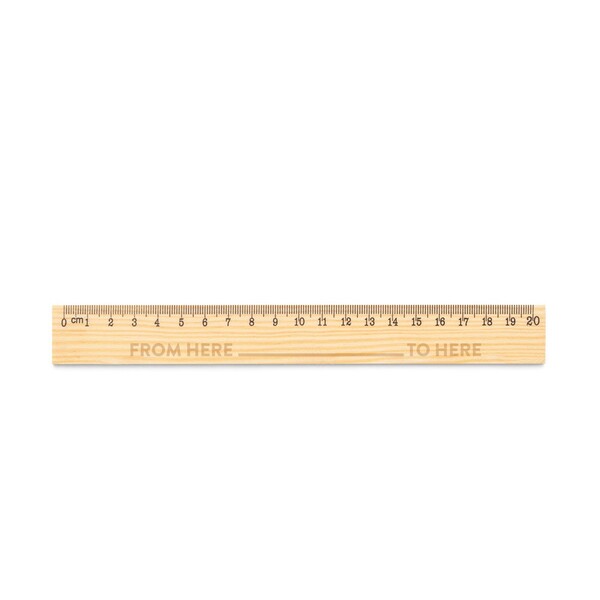 WESLEY 20. Drveno ravnalo od borovine, skala 20 cm