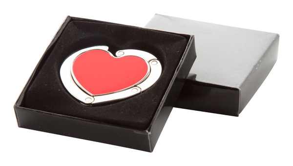 Amor heart bag hanger, magnetic closure