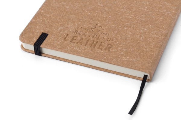 Notitieboek Gianna | Gerecycled leer | A5 | Gelinieerd - zwart