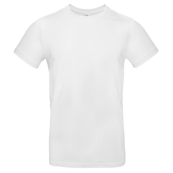 T-Shirt B&C #E190, Tam. Grande Branco - 100% Algodão (Investindo Em Better Cotton) - Branco / 3XL