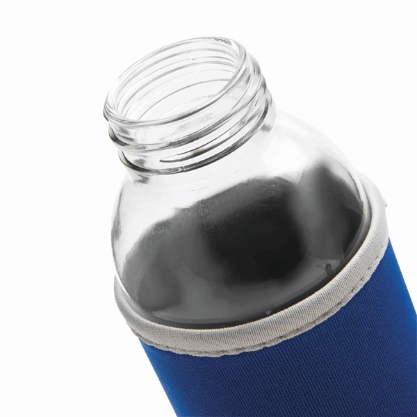 Glas-Flasche Take Well - Royalblau / Transparent