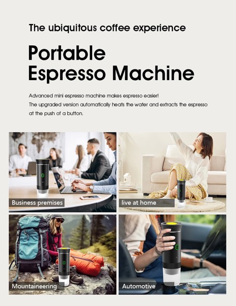 Portable electric coffee maker - WHITE