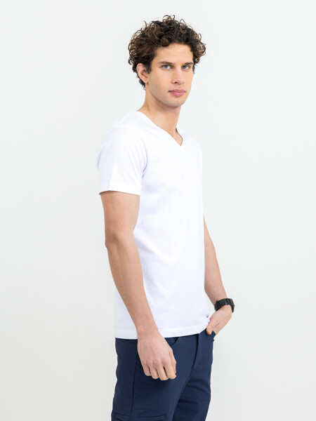 Printer Heavy V t-shirt White S