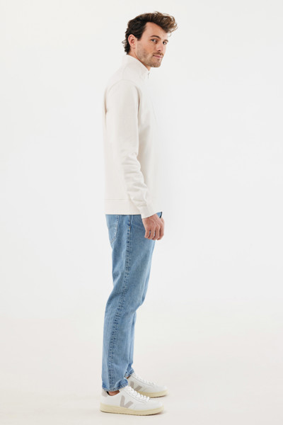 IQONIQ Elgon recycled cotton quarter zip sweater - Ivory White / XXL