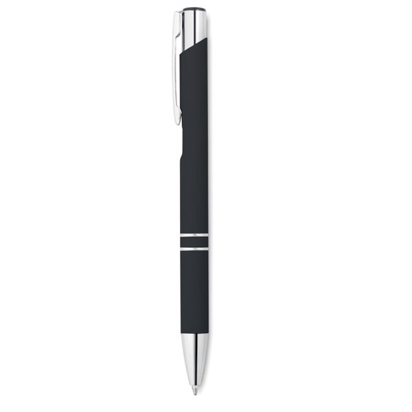 Ball pen in rubberised finish Aosta - Black