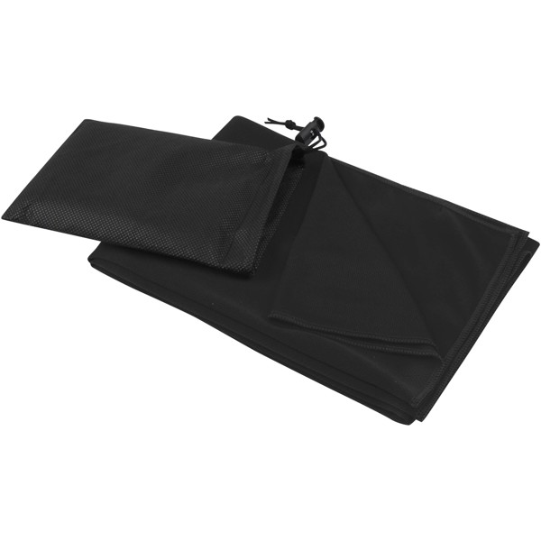 Asciugamano sportivo in PET riciclato 50 x 100 cm Lucas - Nero