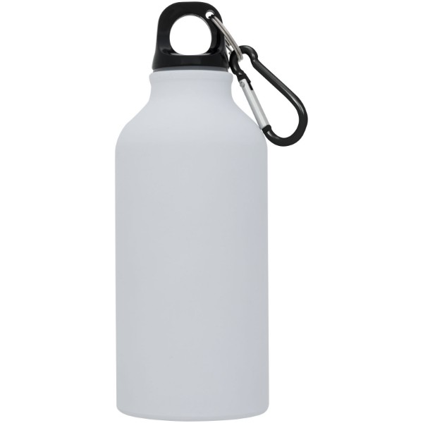 Bouteille sport mat 400ml avec mousqueton Oregon - Blanc