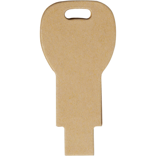 Clé USB 2.0 en papier recyclé en forme de clé - Marron kraft / 2GB