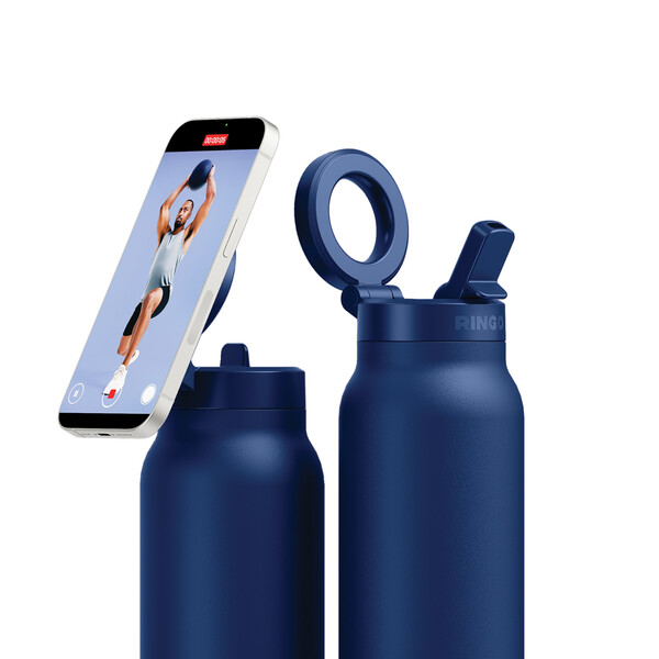 Gourde 710ml avec support magnetique  RINGO Pro MagSafe® - Bleu