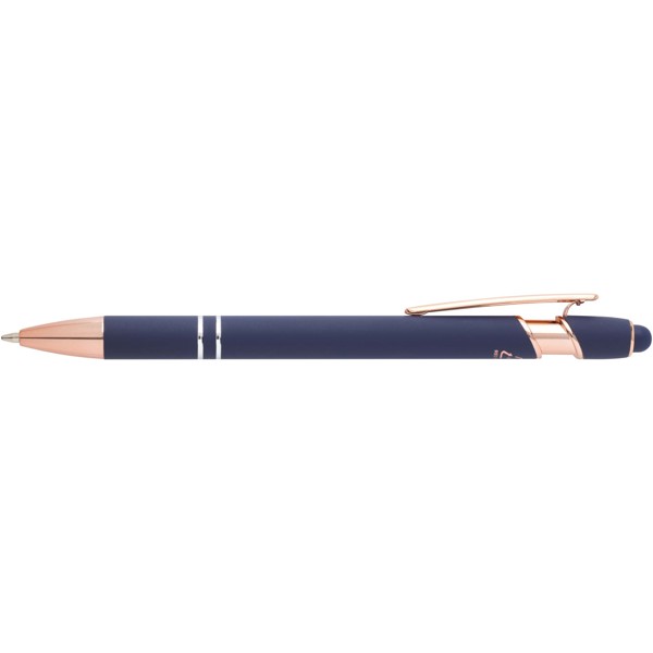 Stylo bille Nanna avec finition or rose (encre bleue) - Bleu océan