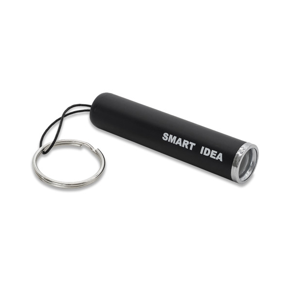 LumiRing Keychain flashlight with illuminated logo - Black