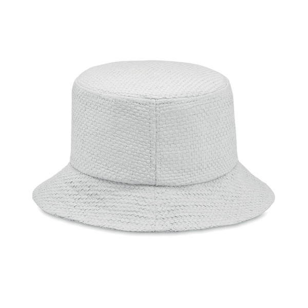 Paper straw bucket hat Bilgola+ - White