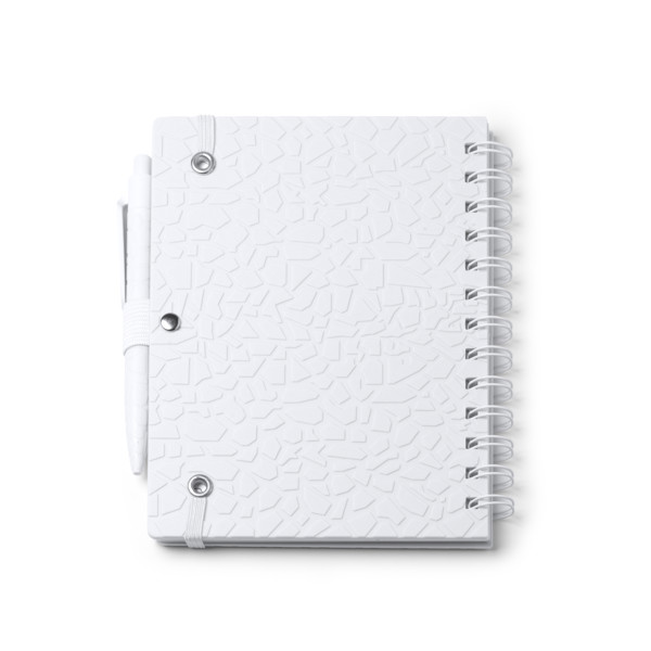 Libreta personalizada de papel piedra A5 con bolígrafo a juego