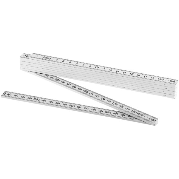 Monty 2 metre foldable ruler - White