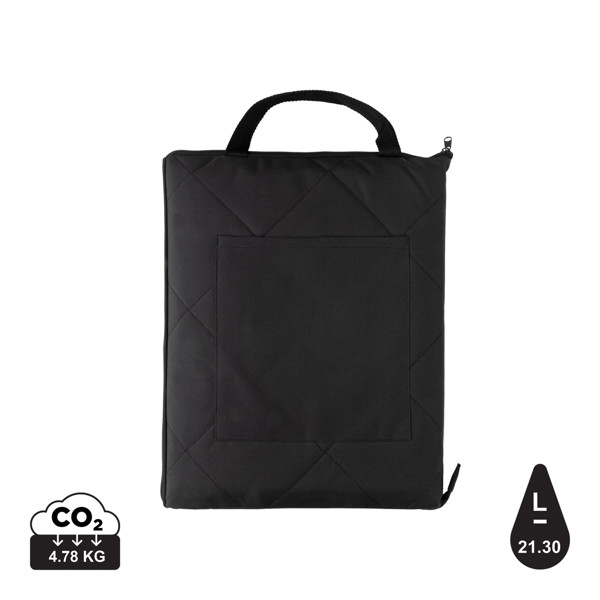 Impact Aware™ RPET foldable quilted picnic blanket - Black