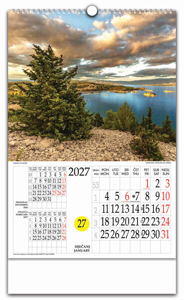 Zidni kalendar s rotacijskim krugom – Idemo na more