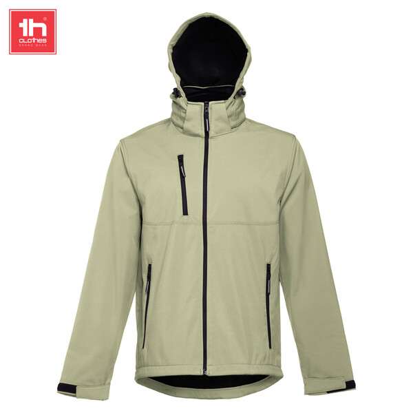Casacos Softshell com capuz - verde pastel
