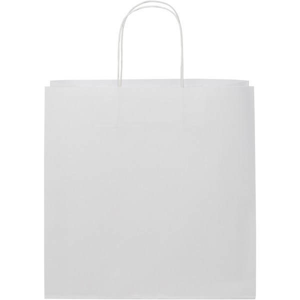 Kraftpapiertasche 120 g/m² mit gedrehten Griffen – XL - weiss