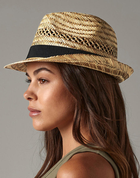Straw Summer Trilby - Natural / S/M