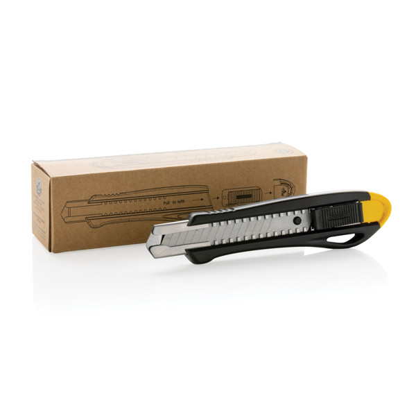 Refillable RCS recycled plastic professional knife - Yellow
