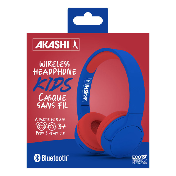 SETSUKO - CASQUE KIDS SANS FIL BLUETOOTH BLEU ET ROUGE