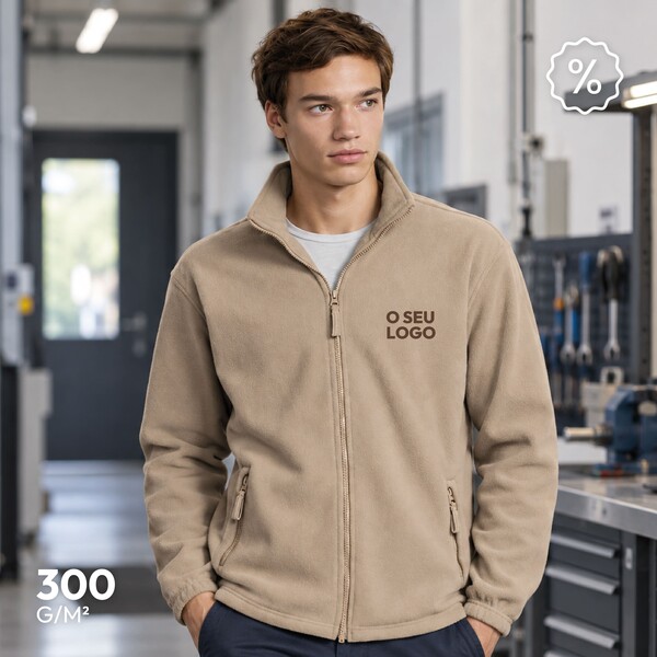 Casaco Polar com Fecho para Homem 300gr - Castanho Chocolate