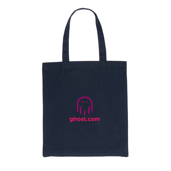 Sac tote en coton recyclé avec soufflet Impact AWARE™ - Bleu Marine