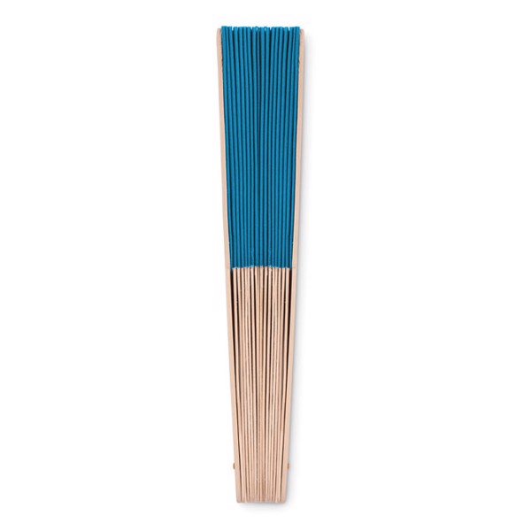 Leque de Madeira Fanny Wood - Azul Royal