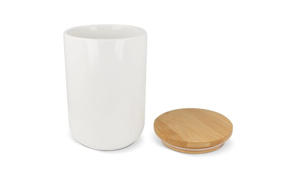 Boîte en céramique et bambou 900ml - Blanc