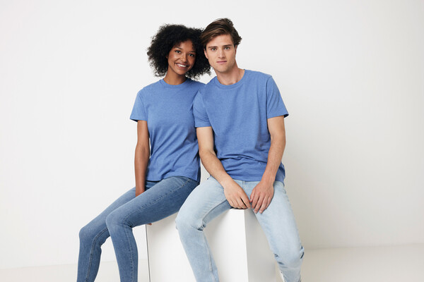 T-shirt en coton recyclé non teinté IQONIQ Manuel - Heather Blue / L