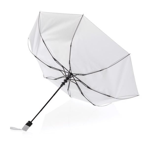 21" Impact AWARE™ RPET 190T mini auto open umbrella - White