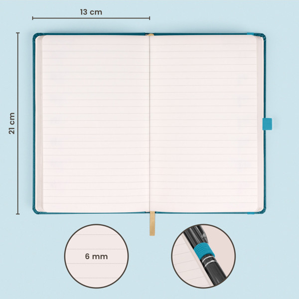 Notique Notes Tyrkysový, Linkovaný, 13 x 21 cm