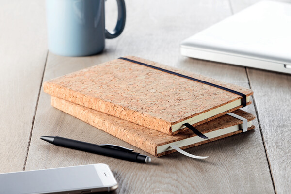 A5 cork notebook 96 lined Suber - Black