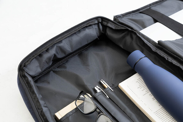 Sac à dos porte-documents en RPET Eaton - Bleu Foncé