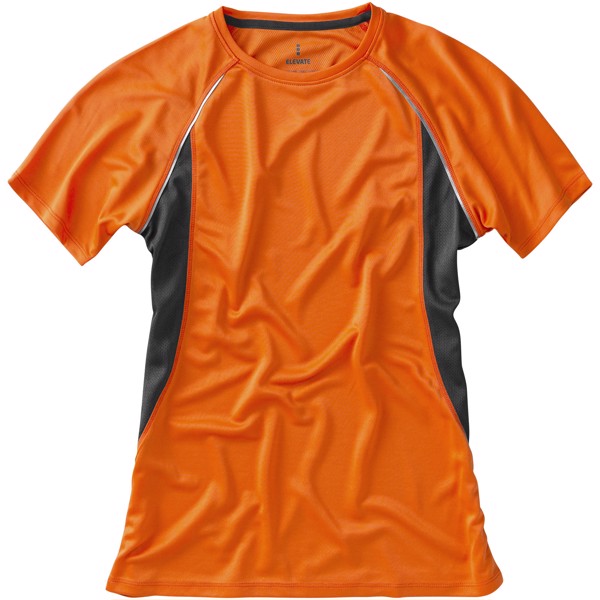 Damski T-shirt Quebec z krótkim rękawem z dzianiny Cool Fit odprowadzającej wilgoć - Pomarańczowy / Antracyt / S