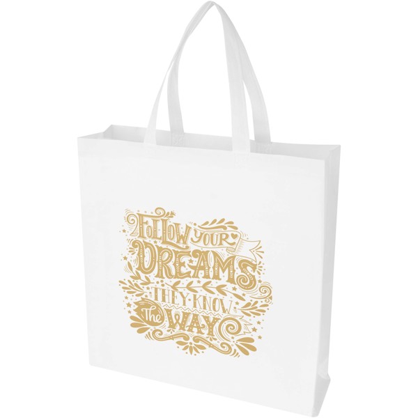 EcoSeal GRS-recycelte Nonwoven Tragetasche mit Zeitenfalten 12 L - weiss