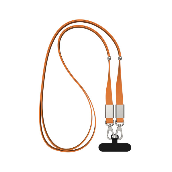 Crossbody lanyard Nivo RCS z recyklovaného PET - Oranžová