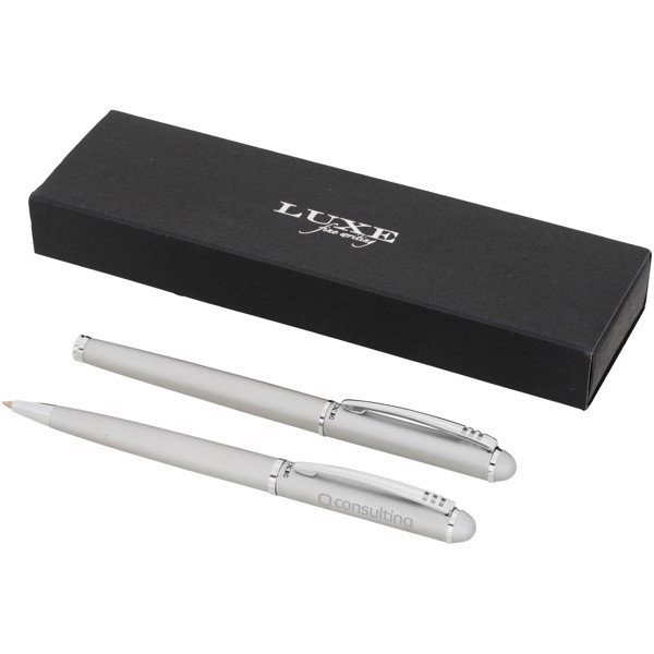 Andante duo pen gift set (black ink) - Silver