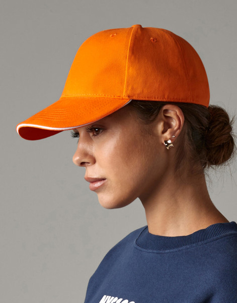 Athleisure 6 Panel Cap - White / Classic Red / ONE SIZE