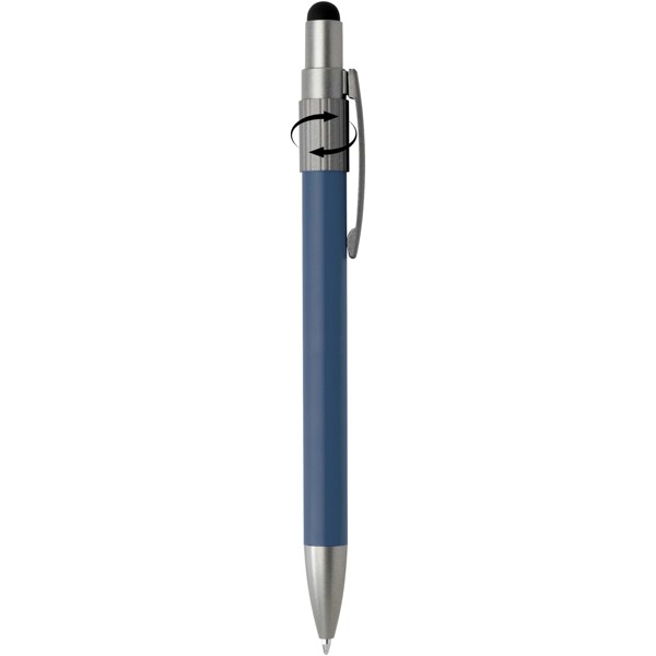 Stylo bille recyclé RCS avec stylet et toupie antistress (encre bleue) Rill - Bleu océan