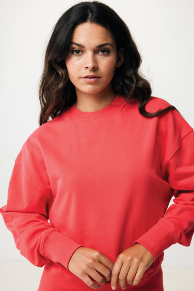 Sweater à col rond en coton recyclé Iqoniq Kruger - Luscious Red / XXXL