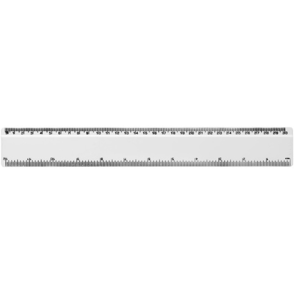 Renzo 30 cm plastic ruler - White