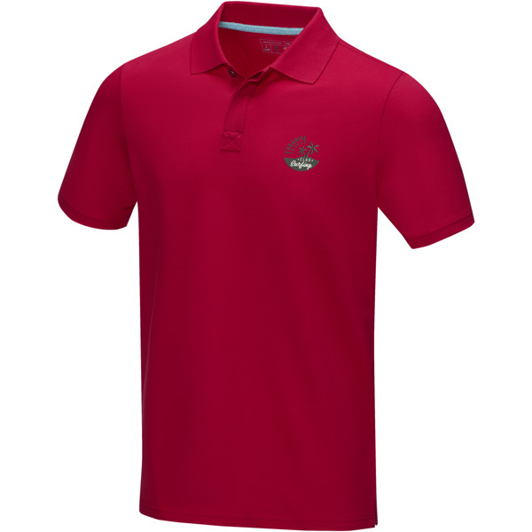 Polo para homem em material de orgânico "Graphite" - Vermelho / XXL