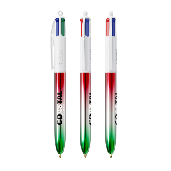 BIC® 4 Couleurs® Flags Collection - vert - argent - rouge
