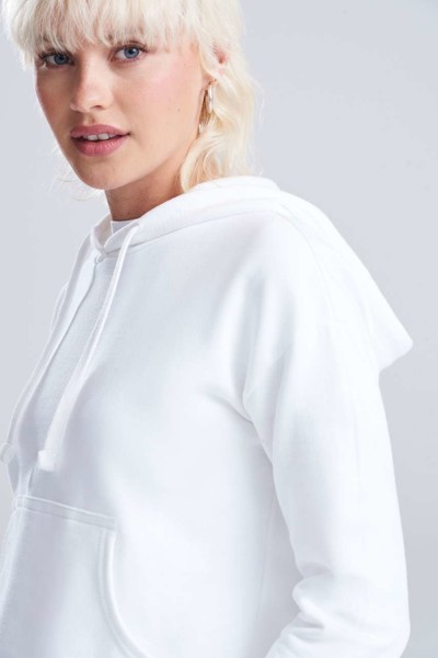 Women's Cropped Hoodie - Arctic White / XXS