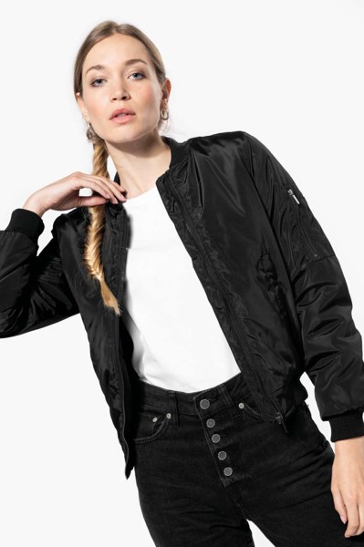 Ladies' Bomber Jacket - Black / XL