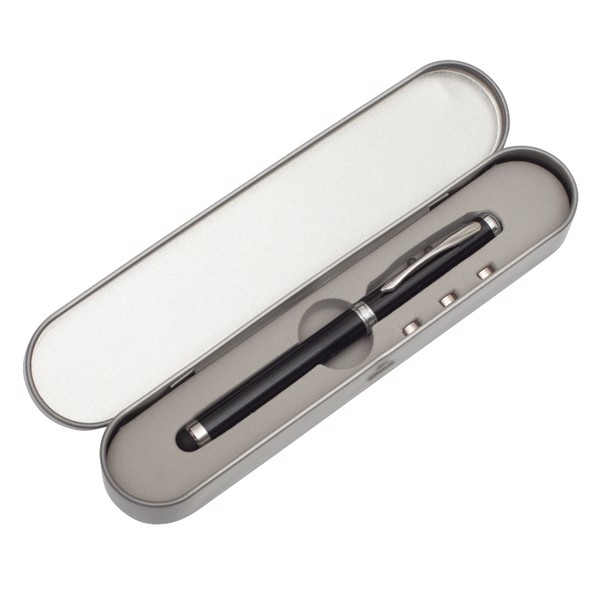 Supreme ballpen with laser pointer - 4 in 1 - Black