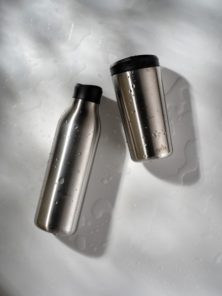 Bouteille d'eau 600ml en acier recyclé RCS Avira Alok - Argent