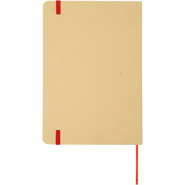Blocco note formato A5 con copertina rigida di cartone riciclato Nelida - Rosso