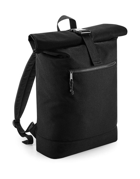 Recycled Roll-Top Backpack - Black / ONE SIZE